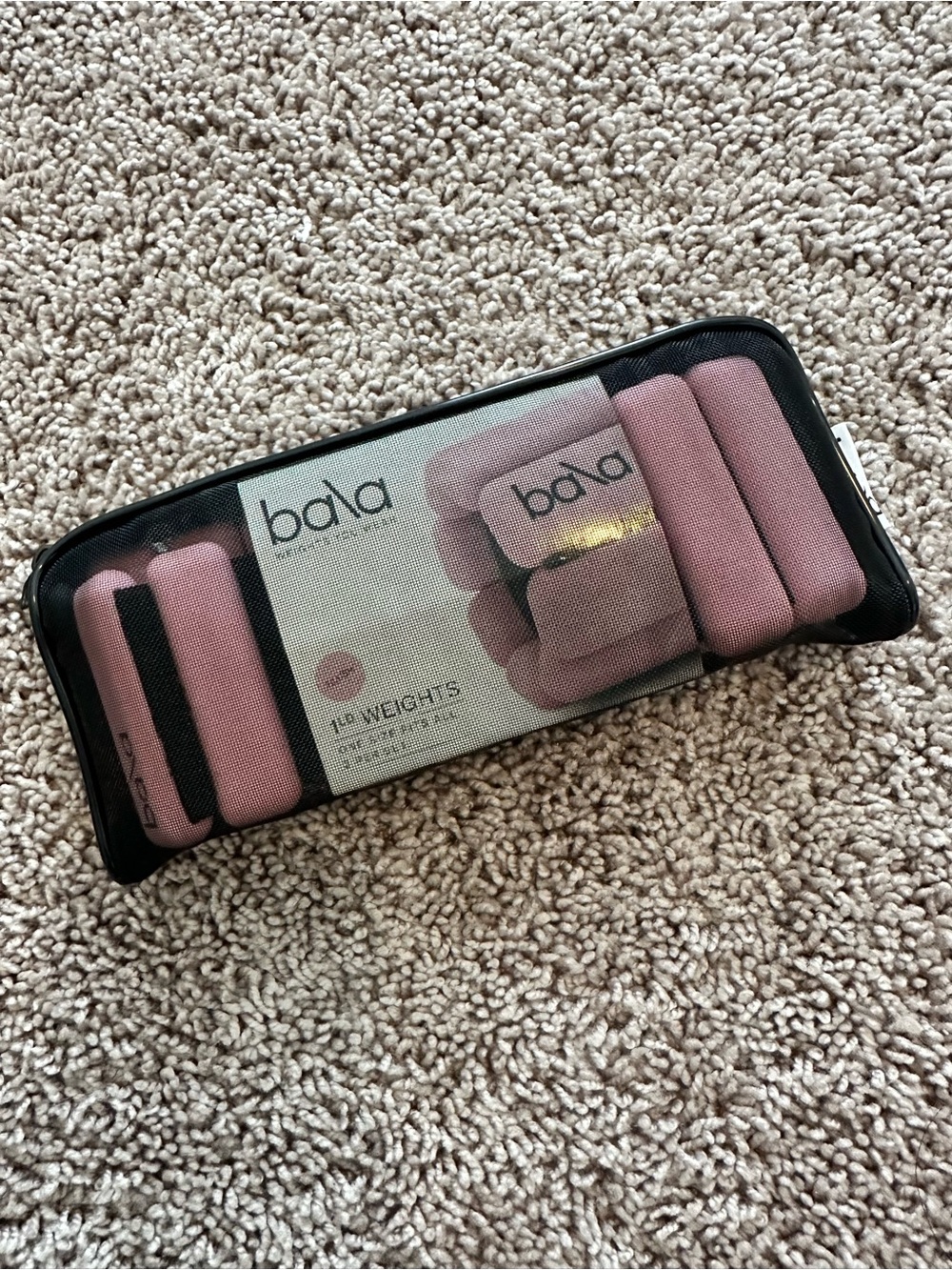 Bala Dusty Pink Wrist & Ankle Weights Set with Carry Case